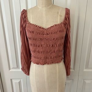 American Eagle shirred square neck top